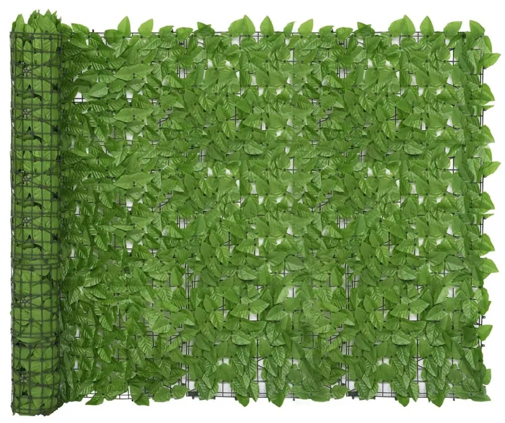 Paravan de balcon, frunze verzi, 300x150 cm