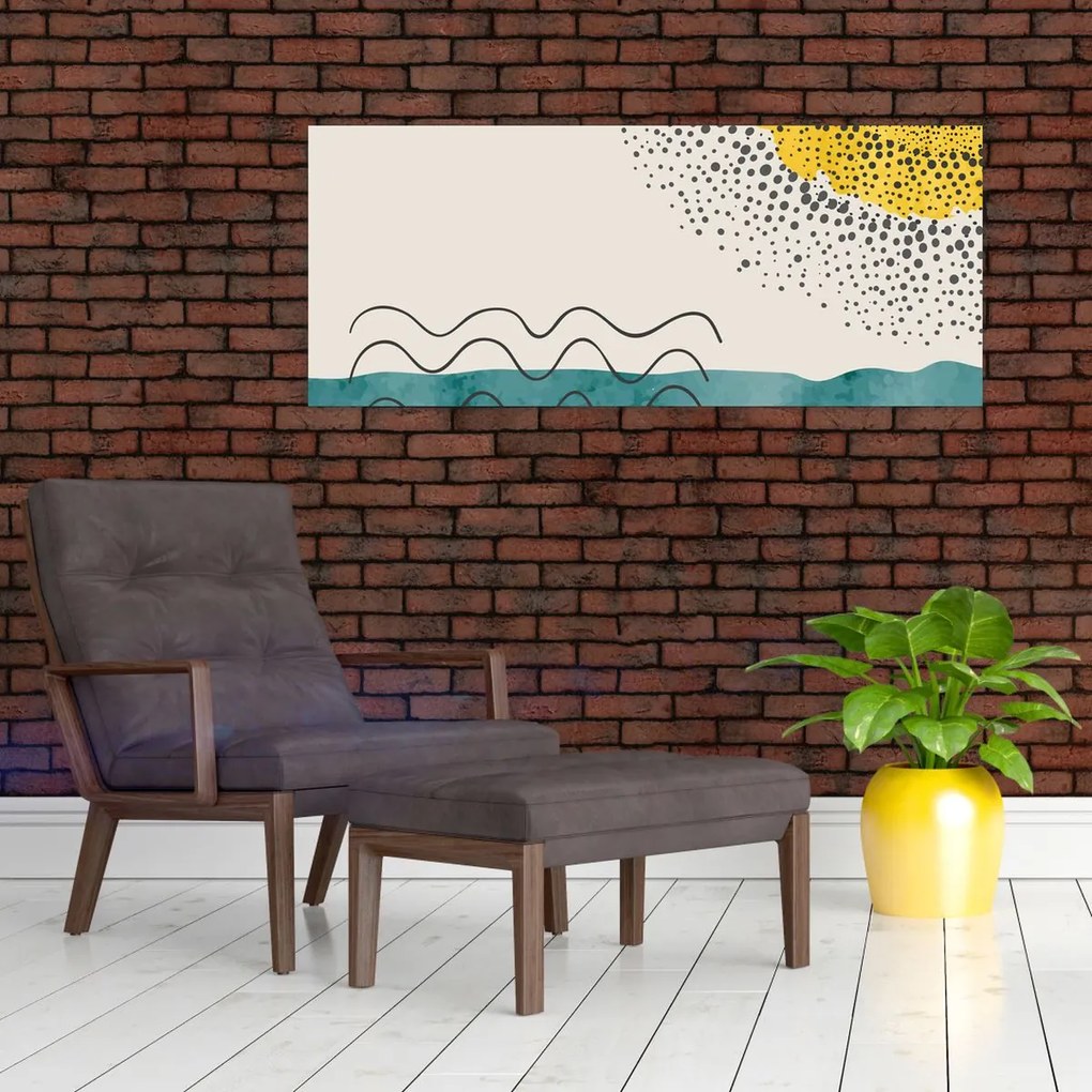 Tablou - pictură abstractă de plajă N⁰1 (120x50 cm)