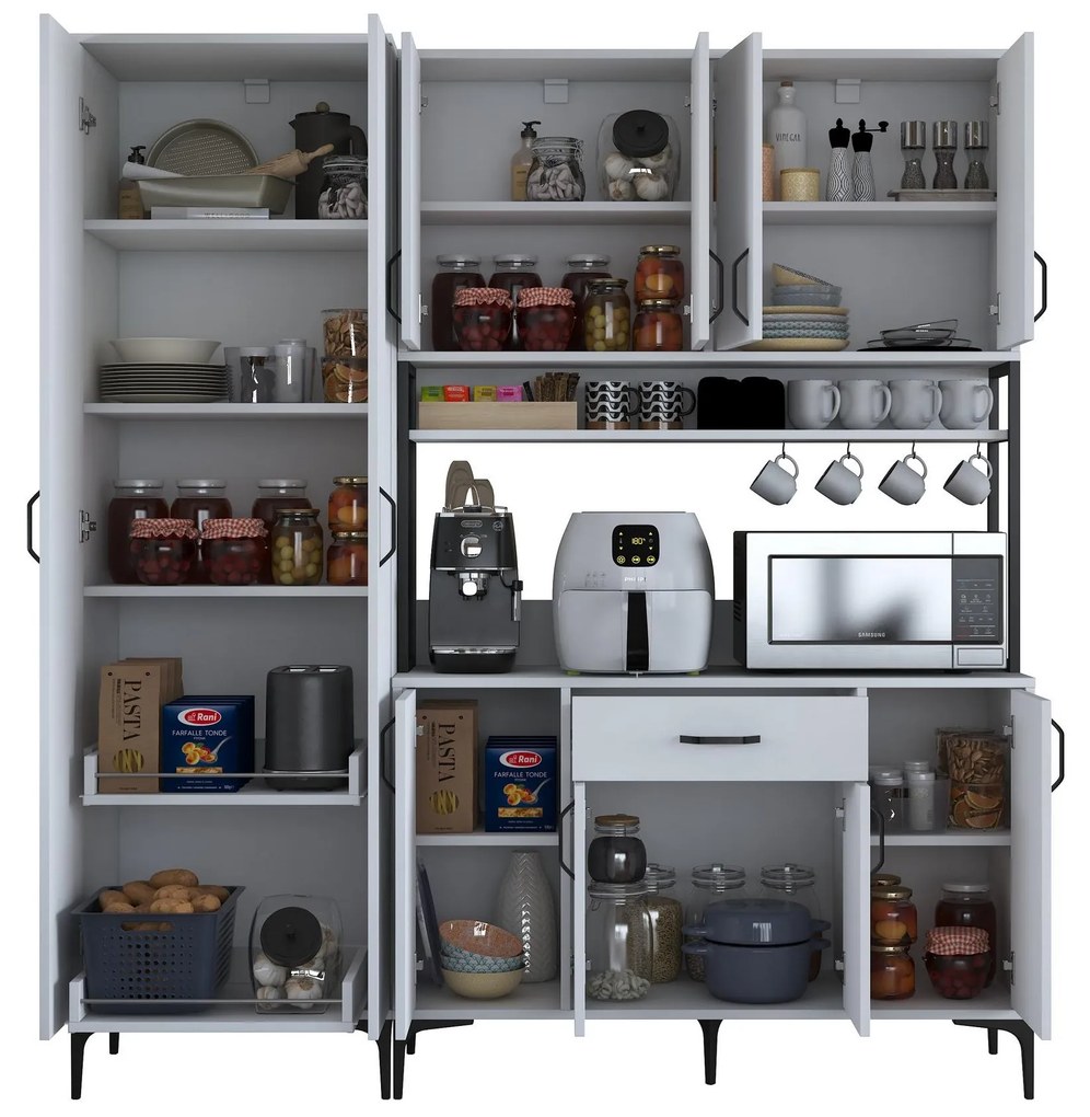 Set dulapuri bucătărie Jenaretta 33 (alb + negru). 1107096