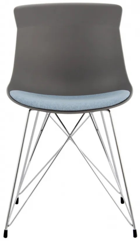 Set 2 scaune Emily gri/albastru deschis