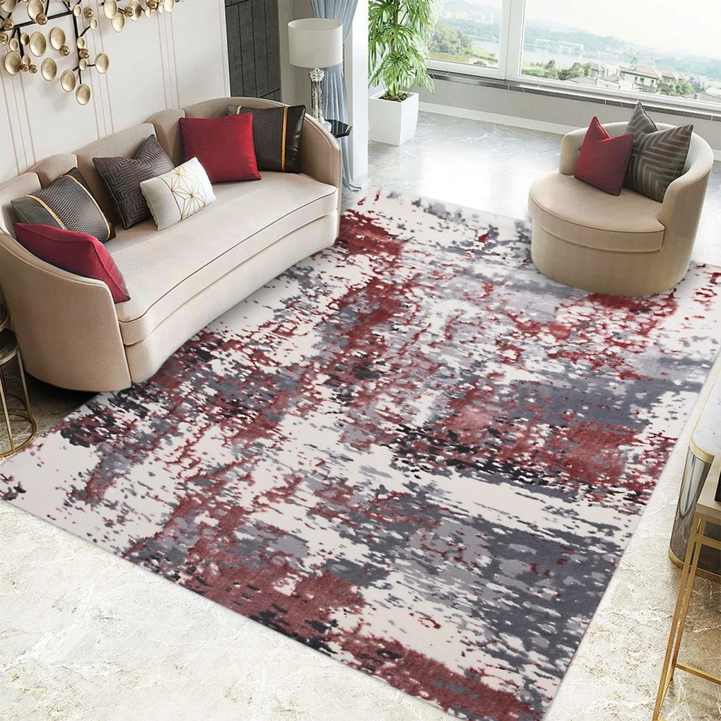 Covor Modern Living, Dormitor Dreptunghiular Milano 0566B Roz (Alege dimensiunea: 100 x 200)