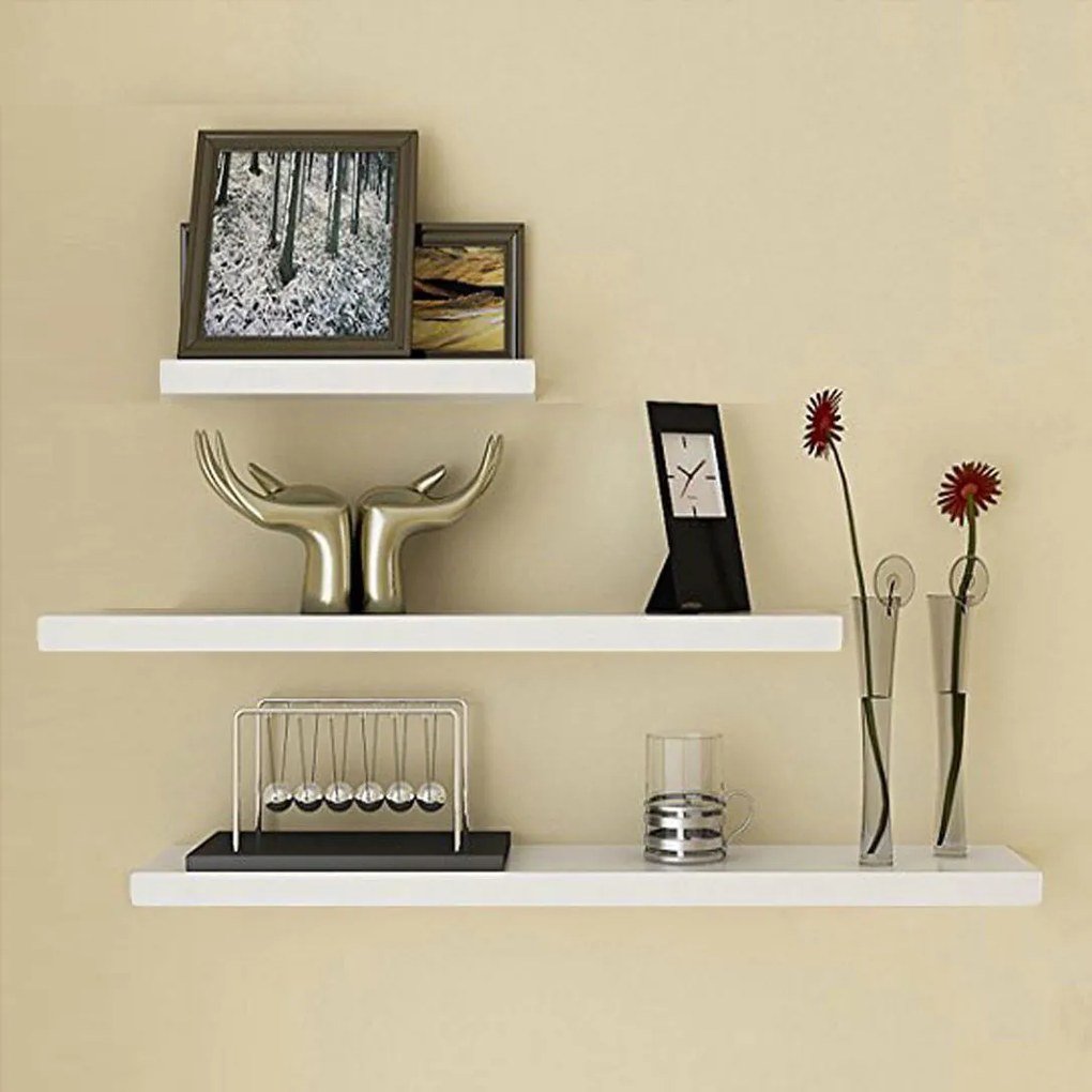 Set 3 rafturi Blanco, MDF Alb