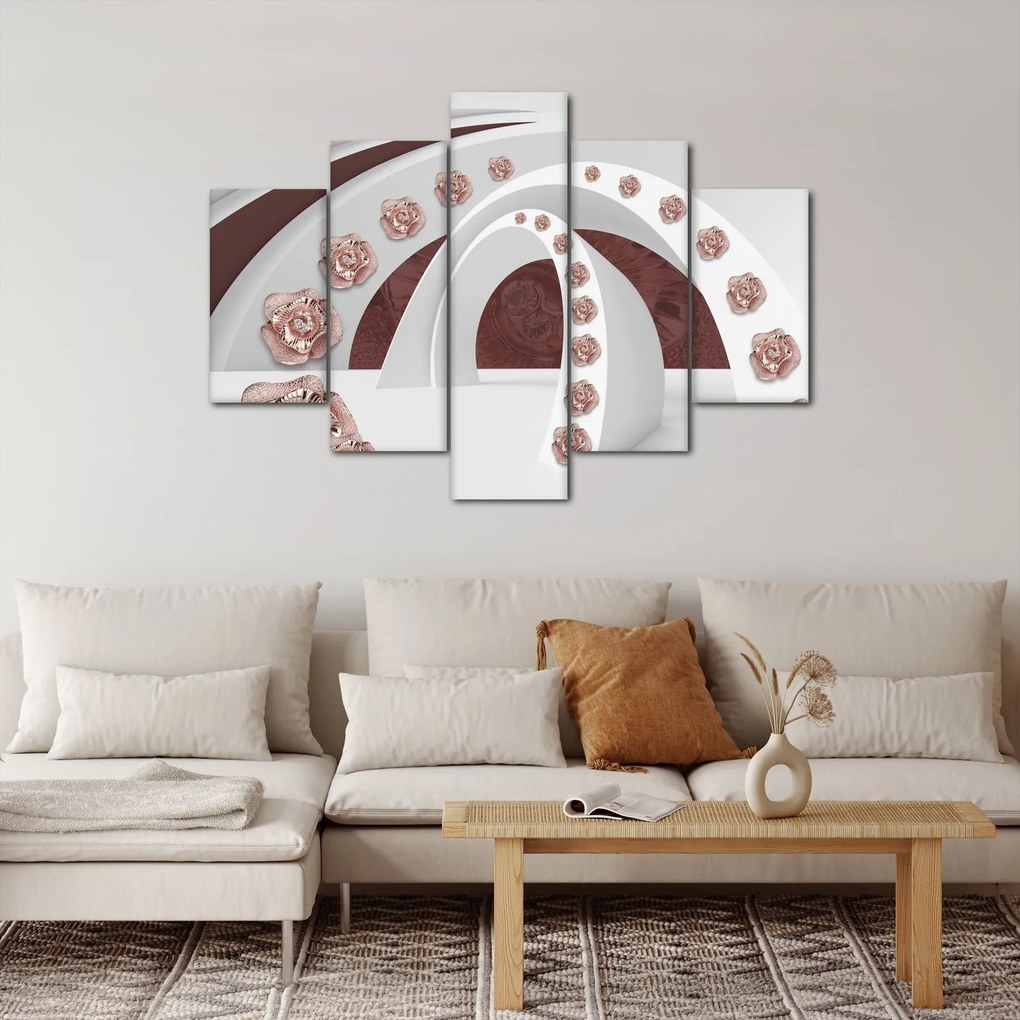 Tablou - Arcade 3D cu flori (150x105 cm)