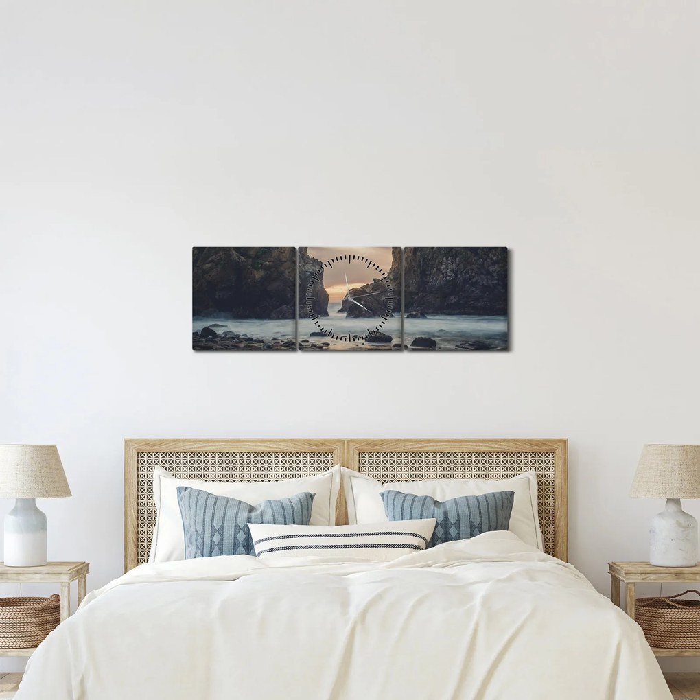 Tablou - În amurg (cu ceas) (90x30 cm)