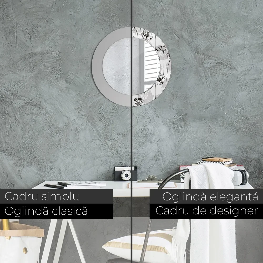 Decoratiuni perete cu oglinda Maki flori