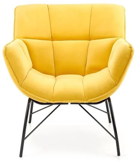 Fotoliu Belton velvet galben H78 cm