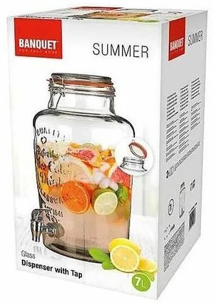 Recipient de sticlă cu robinet Banquet SUMMER,  7 l