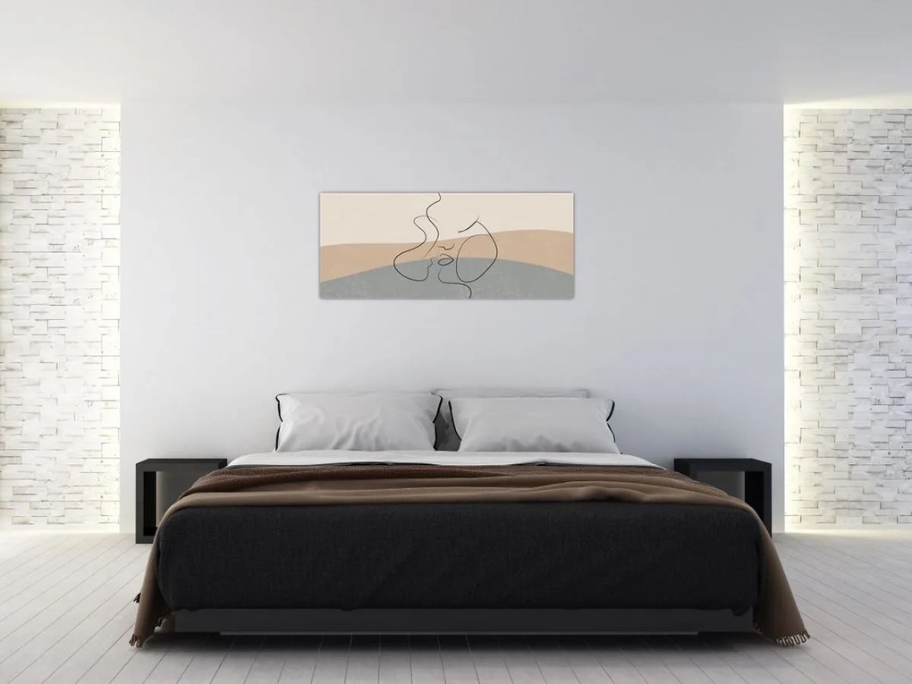 Tablou - Sărut de linie de artă (120x50 cm)