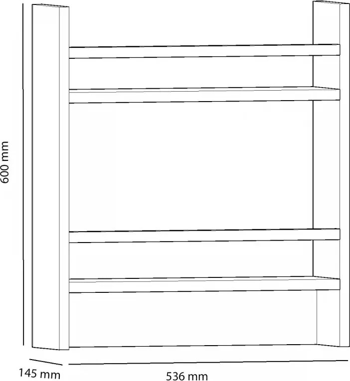 Etajera functionala cu agatatori Harley Homs, 53.6 x 60 x 14.5 cm, alb