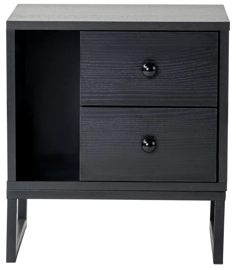 Măsuță de pat Glimmer Wood negru