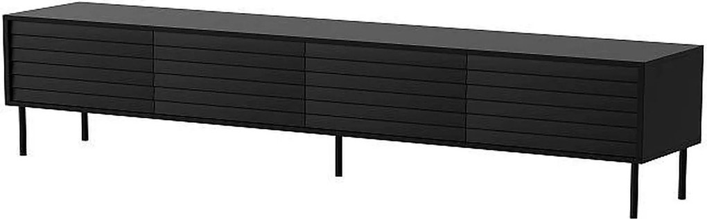 Comoda TV CORTINA, negru, PAL laminat, 200x40x55 cm