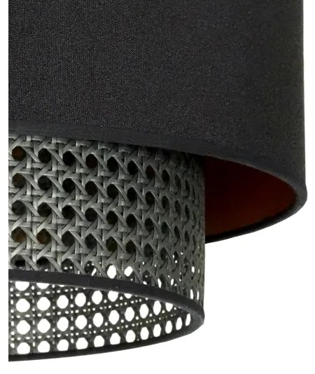 Lustră pe cablu BOHO Duolla RATTAN 1xE27/15W/230V d. 45 cm negru