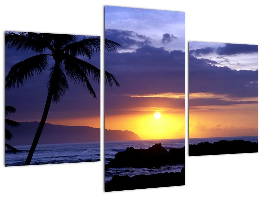 Tablou cu apus de soare deasupra mării (90x60 cm)