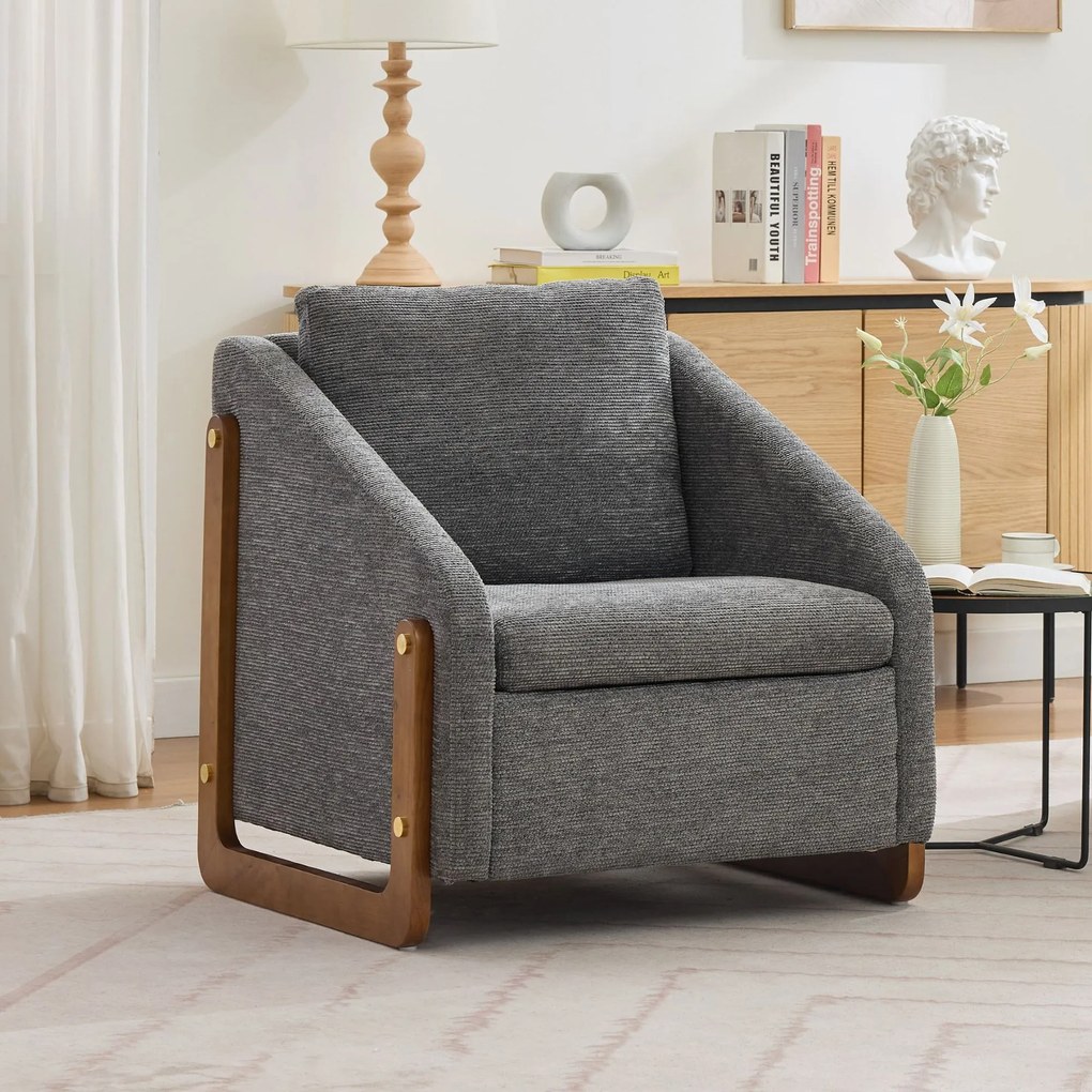 Scaun modern de accent pentru living, Gri | Aosom Romania