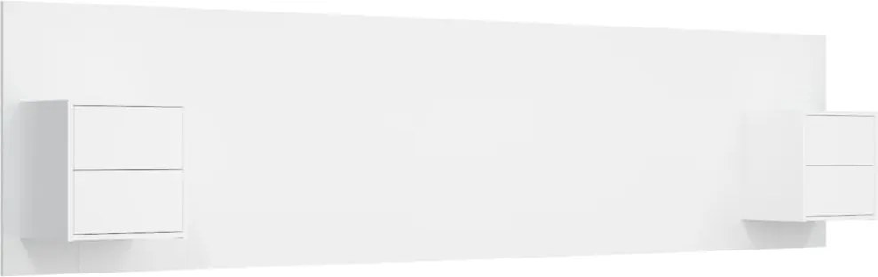 vidaXL Tăblie de pat cu dulapuri, alb , lemn prelucrat