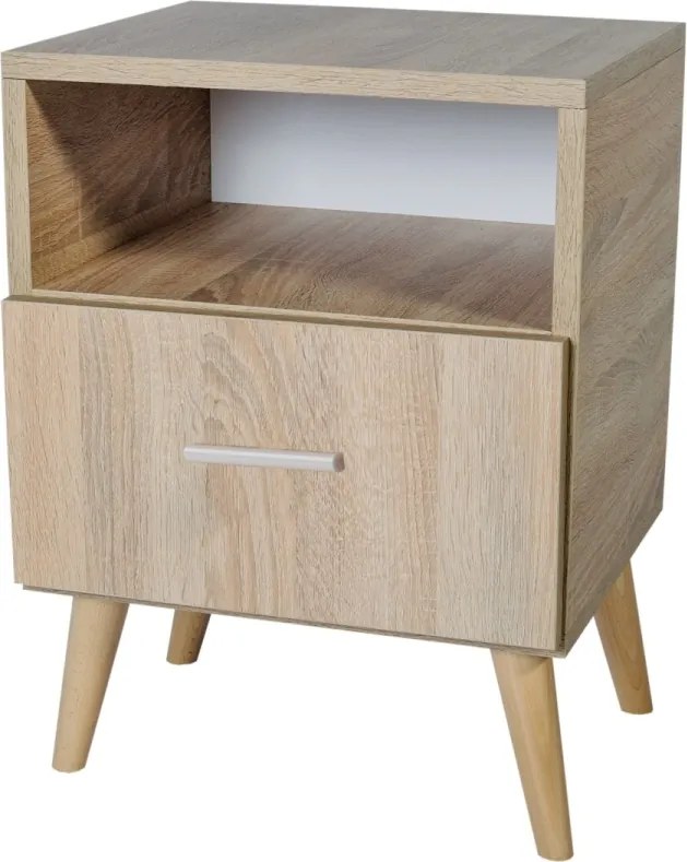 Noptiera cu sertar, 40x53x37 cm, Logan, ADRK Furniture (Culoare: Alb)