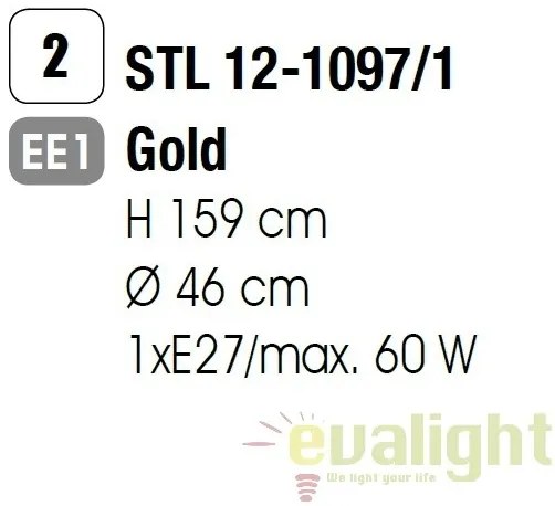 Lampadar / Lampa de podea design clasic Tizia Stl 12-1097/1 gold OR