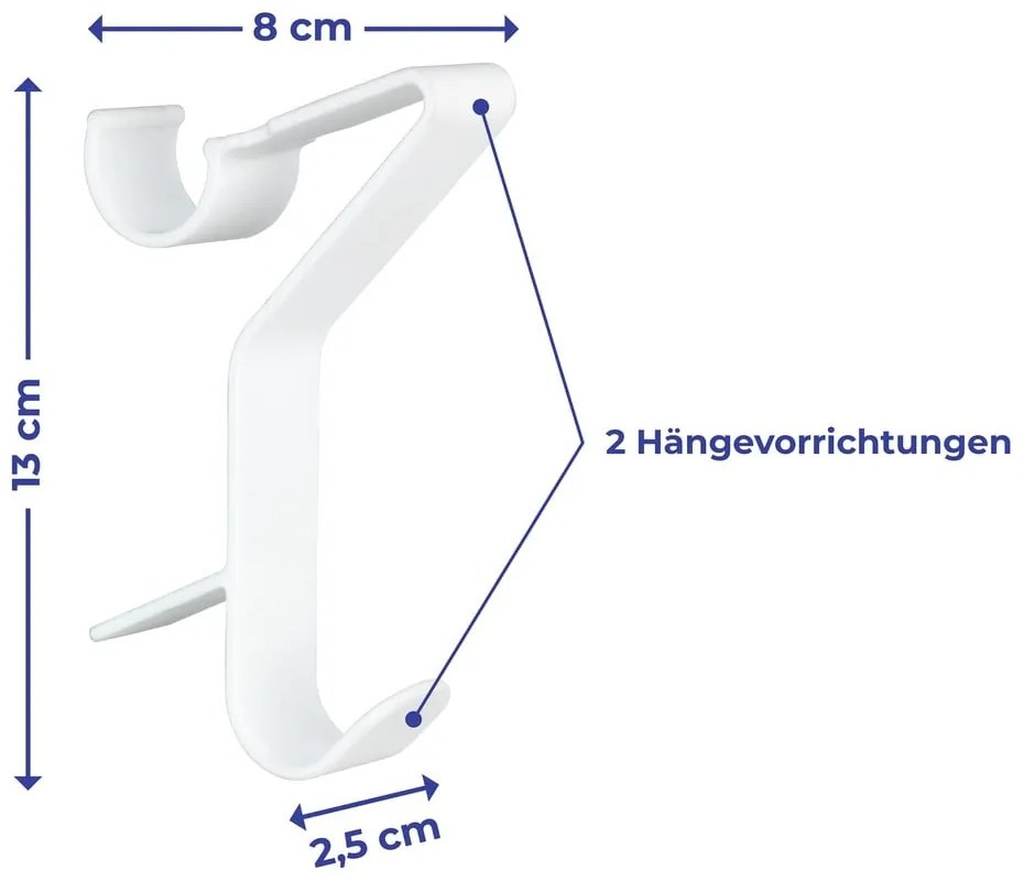 Cârlige albe 3 buc. suspendate din plastic – Maximex