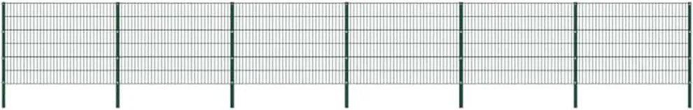 vidaXL Panou de gard cu stâlpi din fier, verde, 1040x120 cm