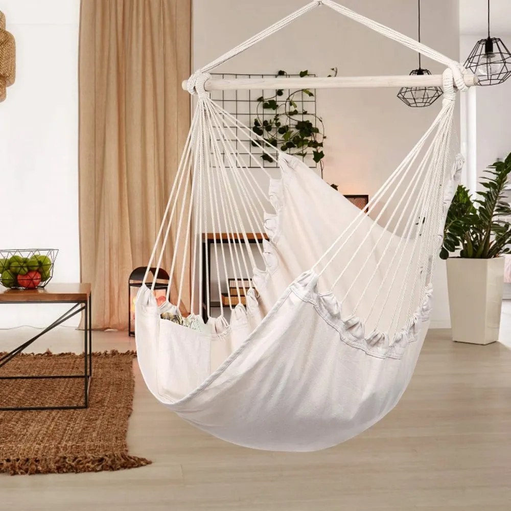 Fotoliu suspendat brazilian MODERNHOME în alb