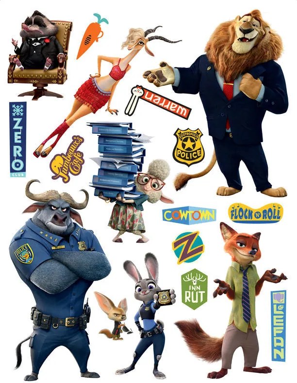 AG Design Zootropolis - autocolant de perete 65x85 cm