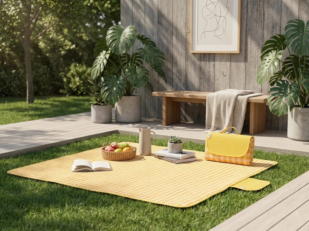 Saltea de plaja pliabila pentru picnic PIKNIX 145x200 cm - mai multe culori Culoare: Portocaliu