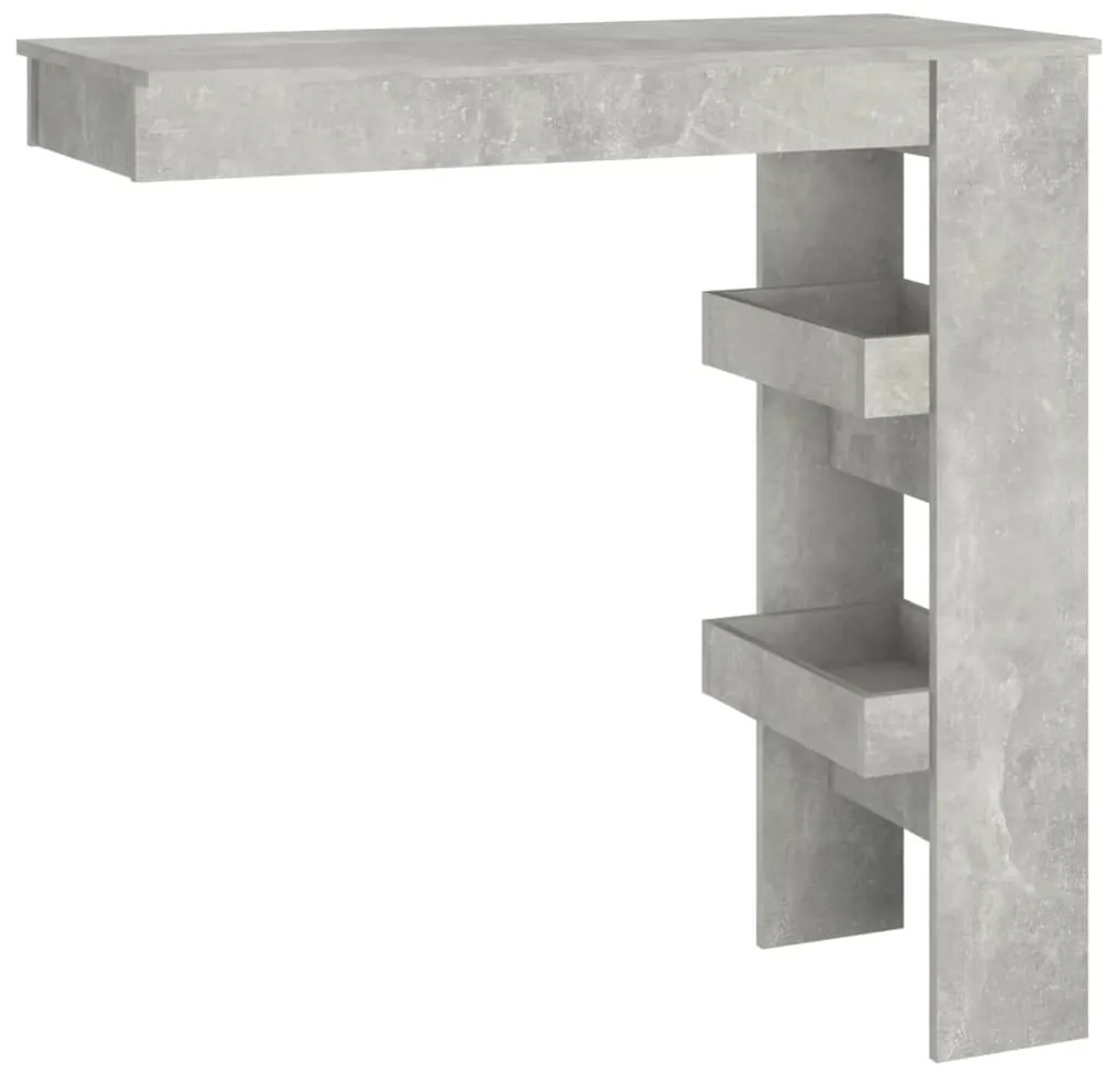 811785 vidaXL Masă bar de perete gri beton 102x45x103,5 cm lemn compozit