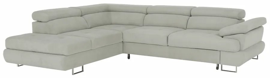 Set canapea cu spaţiu de depozitare, gri deschis, material textil, stânga, BUTON R