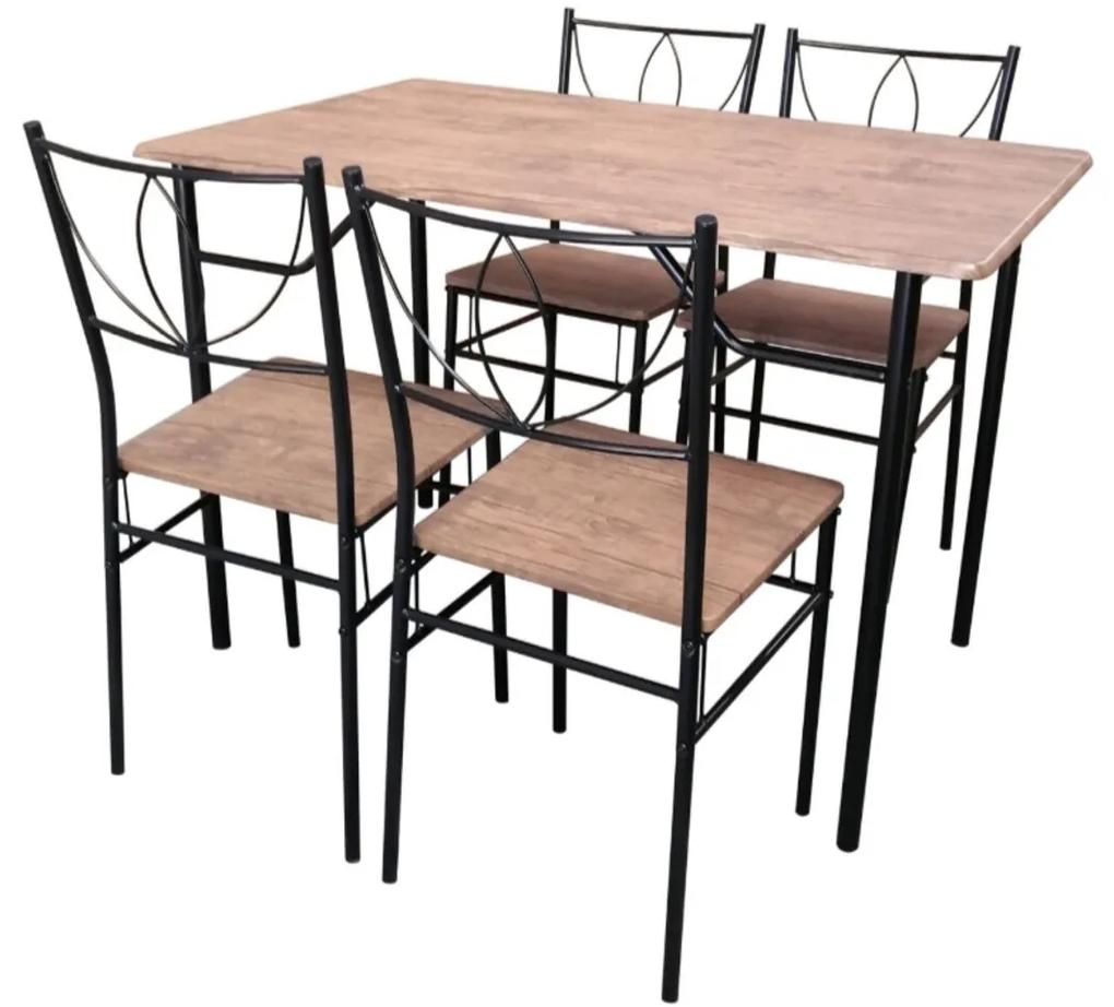 Set dining/bucatarie Bedora Noma, masa cu 4 scaune, 110x70x75 cm