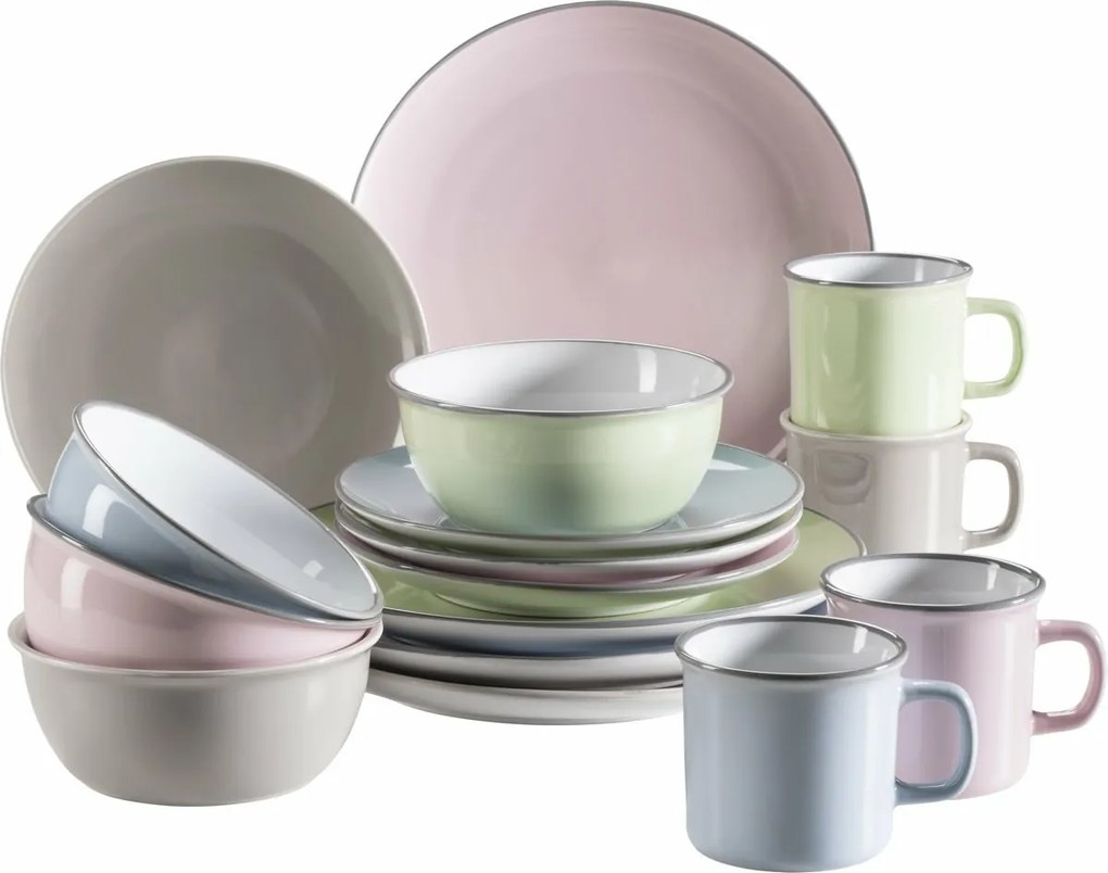 Mäser Set de veselă 16 piese MAILA – mix albastru deschis