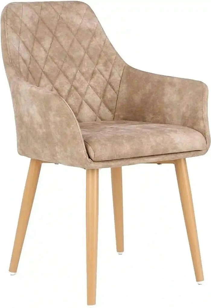 Scaun tapitat K287, bej/stejar, 58x61x85 cm