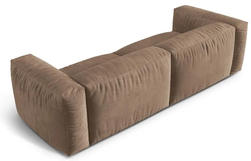 Canapea modulară maro deschis cu tapițerie din catifea 240 cm Martina – Micadoni