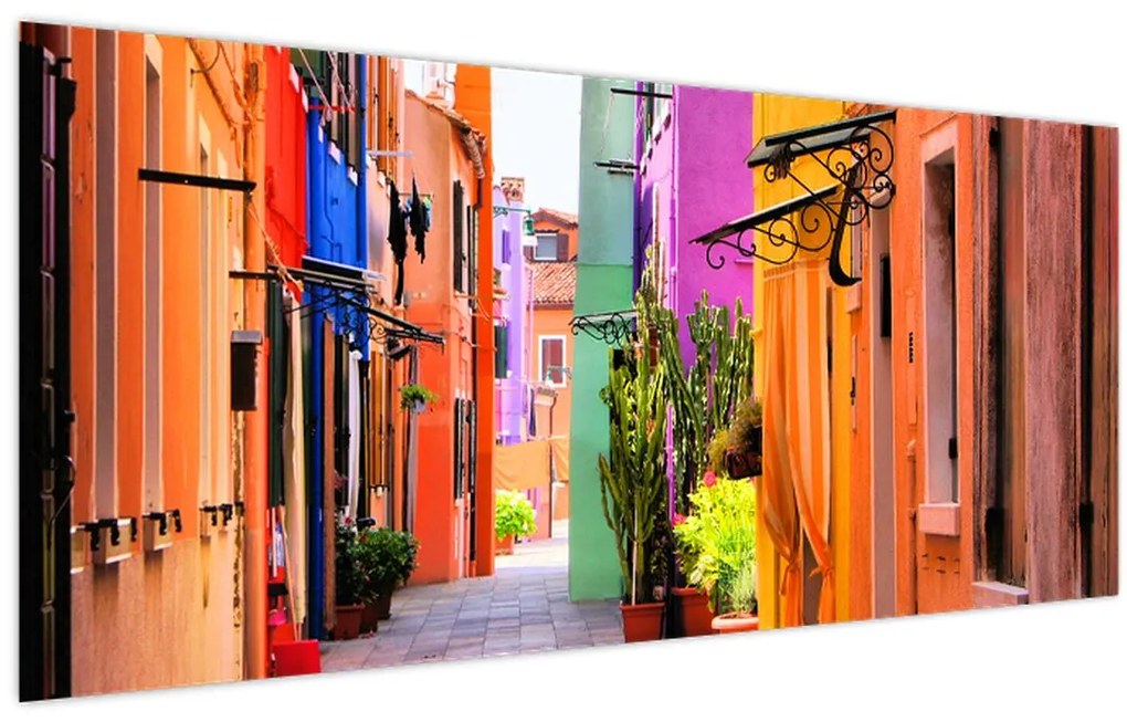 Tablou - Casa colorată în Burano, Veneția (120x50 cm)