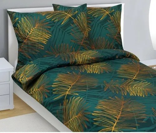 Lenjerie de pat din bumbac Bellatex Ferigi verde,140 x 200 cm, 70 x 90 cm