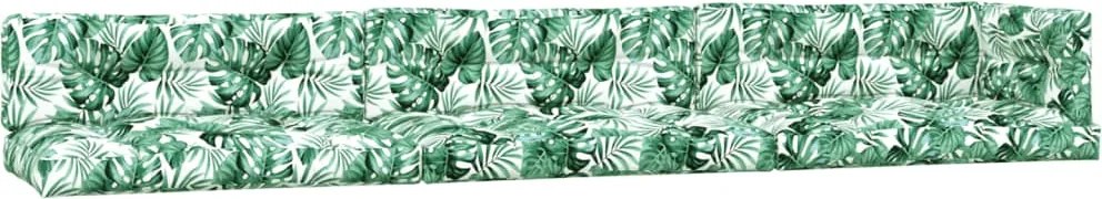 vidaXL Perne de paleți, 7 buc., model cu frunze, material textil