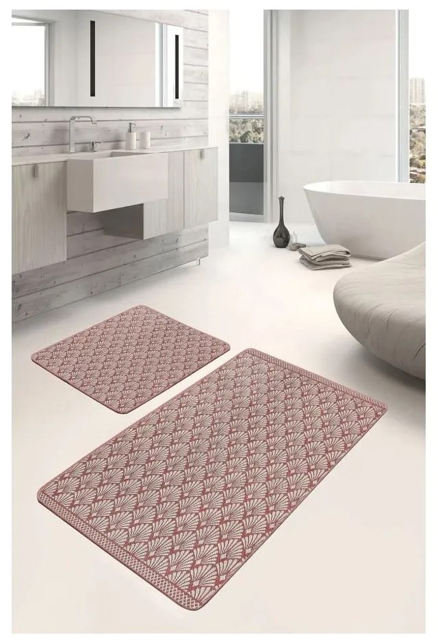 Covorașe de baie maro 2 buc. din catifea 60x100 cm – Mila Home