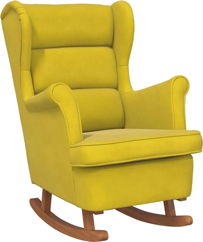 vidaXL Balansoar cu spătar galben și lemn masiv