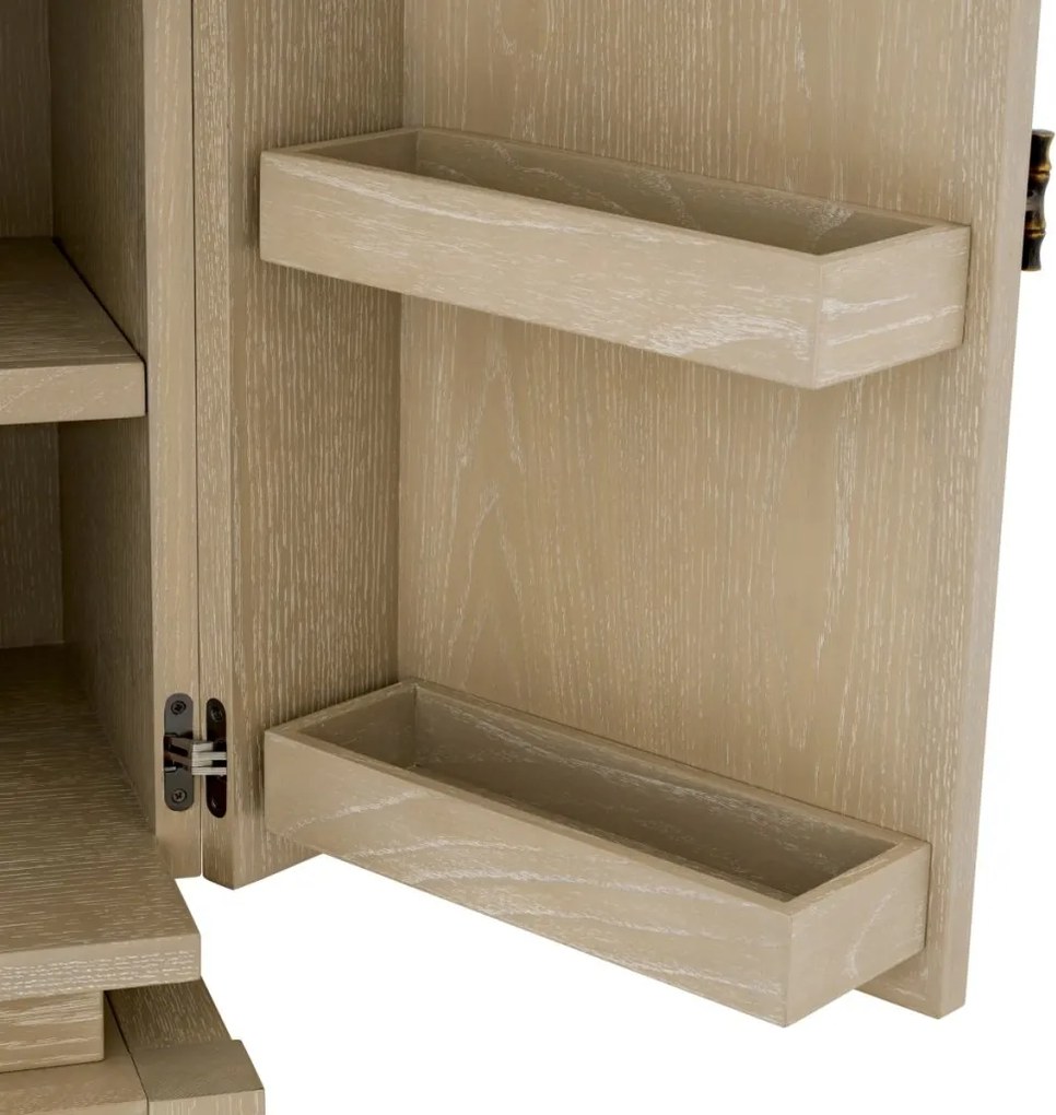 Dulap de Bar Design LUX, Lemn, Rattan, Borchard stejar albit