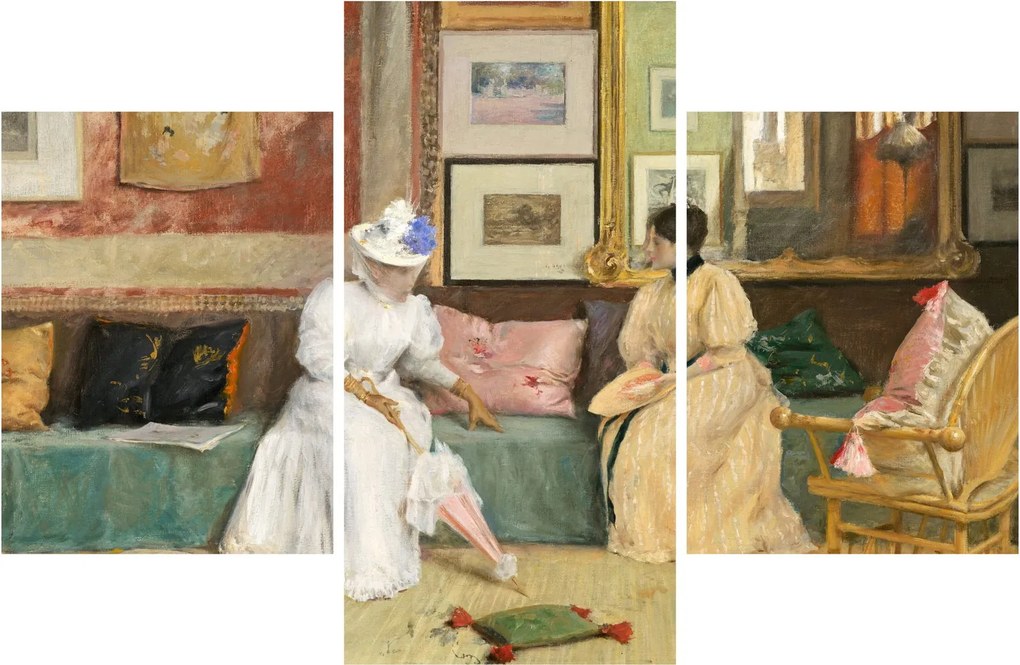 Tablou - William Merritt Chase, A Friendly Call, reproducere (90x60 cm)