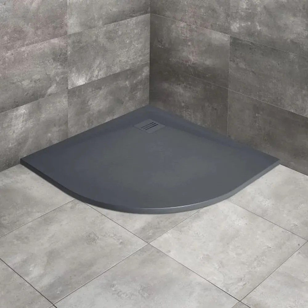 Cadita dus compozit semirotunda Radaway Kyntos A 90x90 cm antracit