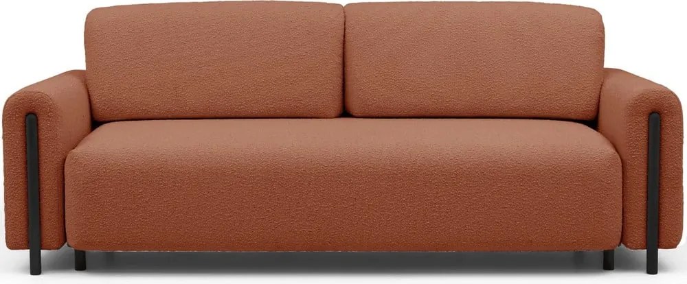 Canapea teracotă extensibilă/cu spațiu de depozitare cu tapițerie din țesătură bouclé 244 cm Arcadova – ELTAP