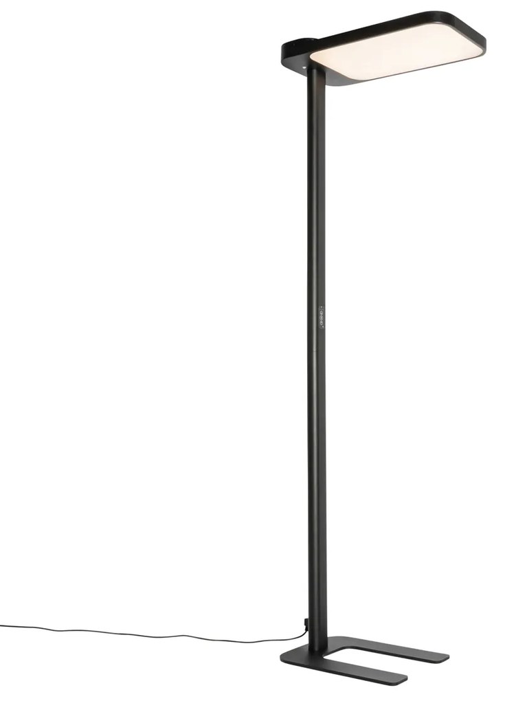 Lampă de podea cu lumină naturală neagră pătrată, cu LED și dimmer - Guzo