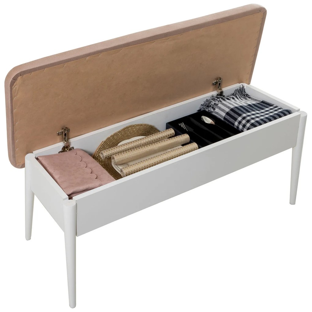 Set mobilier sufragerie Vlasta 1 (alb + maro deschis) (pentru 4 persoane). 1072380