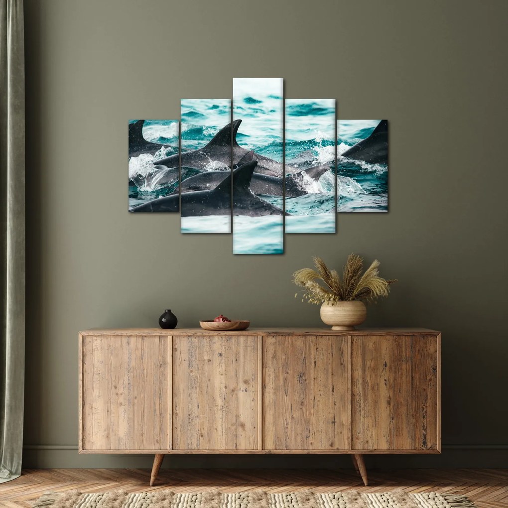 Tablou - Delfini în ocean (150x105 cm)