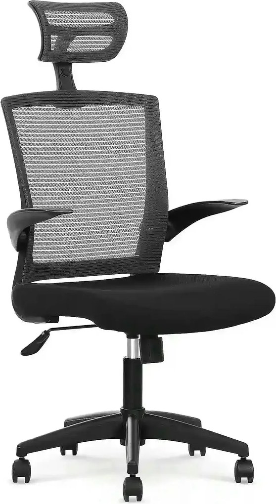 Scaun de birou VALOR, negru/gri, stofa mesh/metal, 64x62x115/125 cm