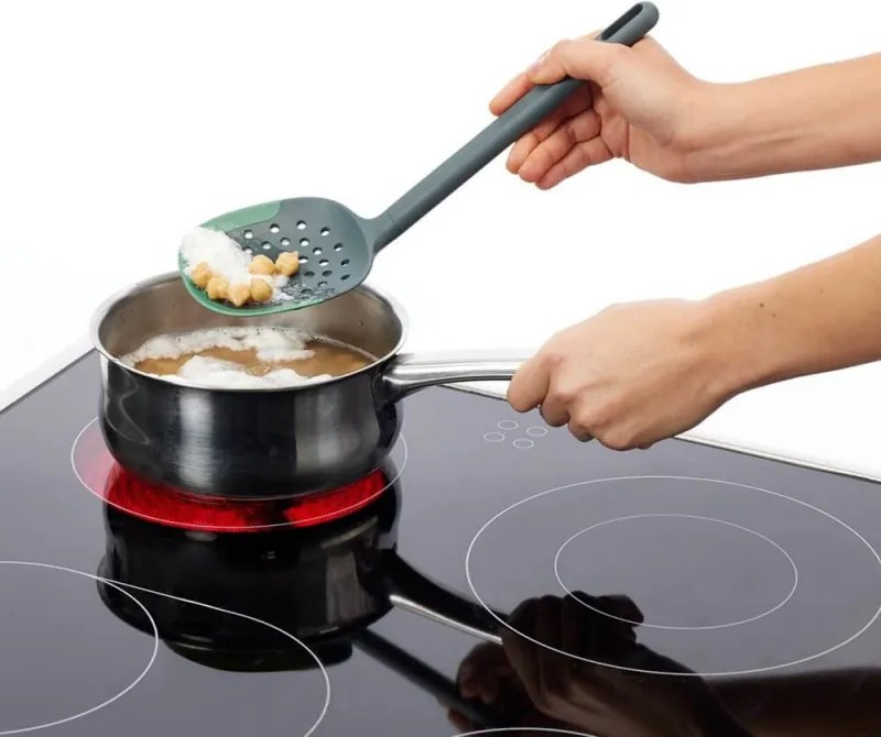 Lingura cu fante Lekue 1010183, 29x6,4x9,5 cm, +4°C/+220°C, Rezistenta la zgarieturi, Rasina poliesterica, Verde