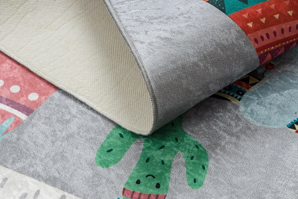 BAMBINO 2160 covor lavabil Sat indian, animale pentru copii anti-alunecare gri - SECUNDAR-COTATI PRODUSUL