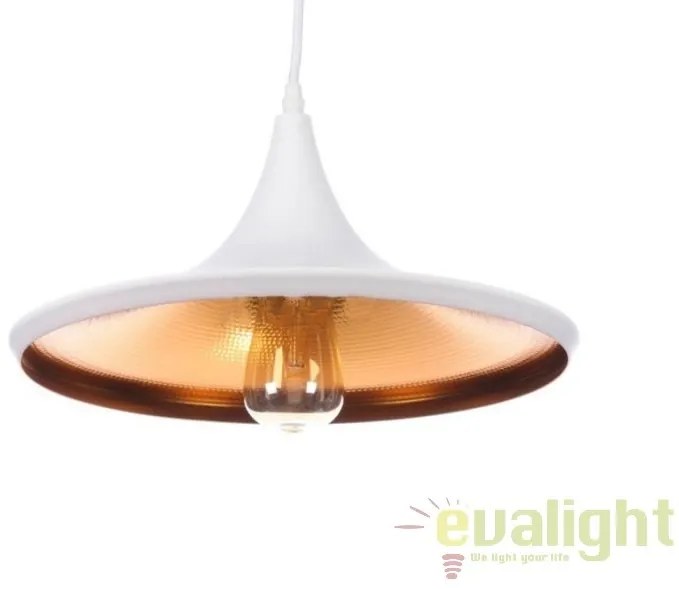 Lustra / Pendul metal design retro CHINK alb/auriu