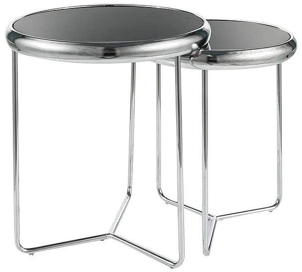 Set 2 mese de cafea Scarlet II negru/argintiu
