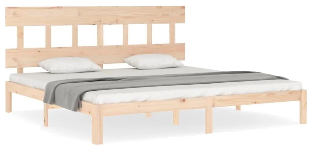 3193611 vidaXL Cadru de pat cu tăblie Super King Size, lemn masiv